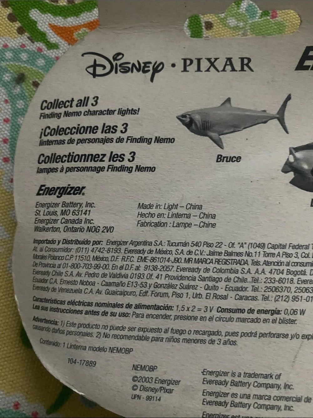 Disney Pixar Finding Nemo Dory Collection Figure Energizer Disposable Light
